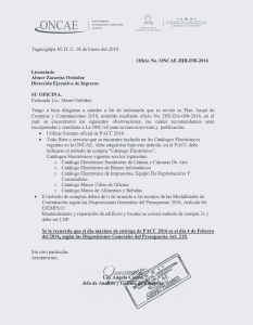 Tegucigalpa M. D. C. 18 de Enero del 2016 Licenciado Abner