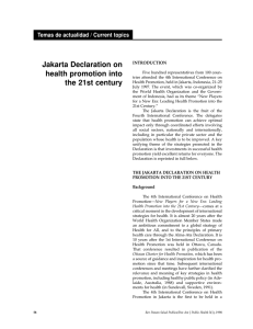 Jakarta Declaration on health promotion into the 21st century