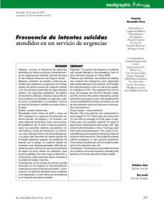 Frecuencia de intentos suicidas atendidos en un