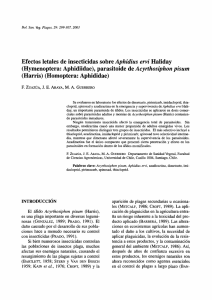 Efectos letales de insecticidas sobre Aphidius ervi Haliday