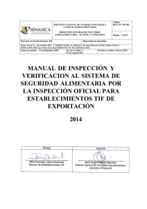 Manual de Inspección y Verificación de Establecimientos TIF