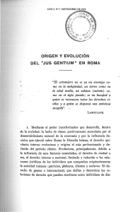 origen y evolucion del "jus gentium" en roma