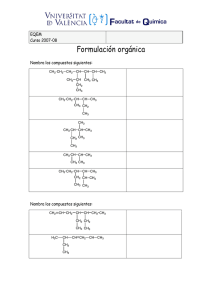 Ejercicios básicos de formulación orgánica