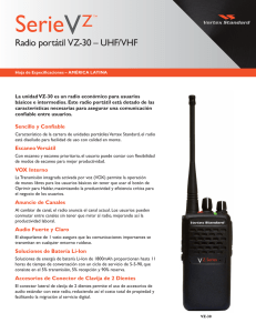 Radio portátil VZ-30 – UHF/VHF