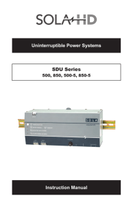 Uninterruptible Power Systems SDU Series Instruction
