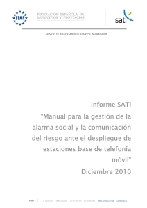 Informe SATI “Manual para la gestión de la alarma social