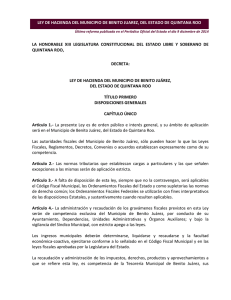 ley de hacienda del municipio de benito juarez, del estado de