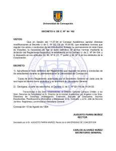 Universidad de Concepción DECRETO U. DE C. Nº 94 162 VISTOS