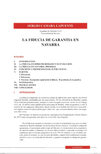 La fiducia de garantía en Navarra. Camara Lapuenta, Sergio