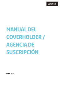manual del coverholder / agencia de suscripción