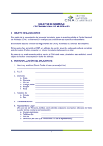Descargue o abra formulario de solicitud de arbitraje CNA en Pdf.