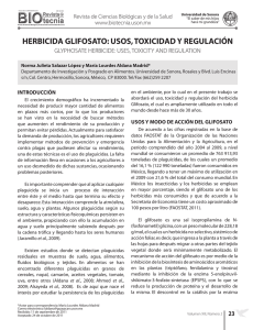 herbicida glifosato: usos, toxicidad y regulación