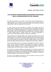 "Conclusiones Dinamización Sectores Tradicionales". 28/02/2011