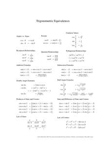 Trigonometric Equivalences