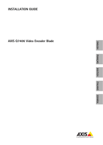 INSTALLATION GUIDE AXIS Q7406 Video Encoder Blade