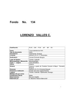 Fondo No. 134 LORENZO VALLES C.
