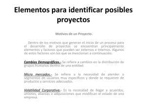 Elementos para identificar posibles proyectos
