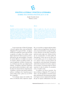 política literal y política literaria sobre ficciones políticas y 15-m