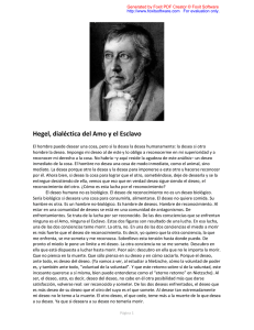 Hegel, dialéctica del Amo y el Esclavo