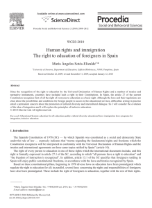 Human rights and immigration The right to education of foreigners in