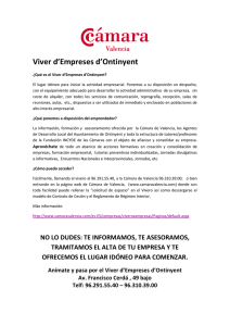 Viver d`Empreses d`Ontinyent - Cámara de Comercio de Valencia