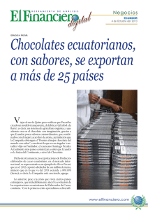 Chocolates ecuatorianos, con sabores, se exportan a más de 25