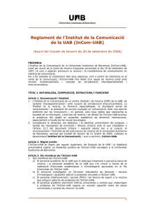 Reglament InCom-UAB - Institut de la Comunicació InCom-UAB