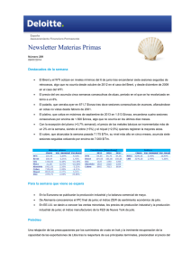 Newsletter Materias Primas