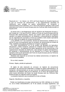 Resolución de 1 de febrero de 2016, del Fondo Español