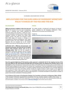 Implications for the Euro area of divergent monetary policy stances