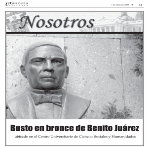 Busto en bronce de Benito Juárez