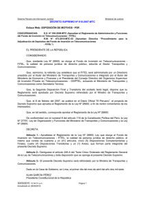 Decreto Supremo N° 010-2007-MTC, Reglamento de la Ley N