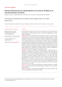 Efectos del descenso de colesterolemia en la reserva de flujo