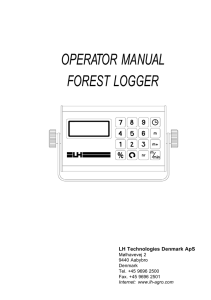 OPERATOR MANUAL FOREST LOGGER