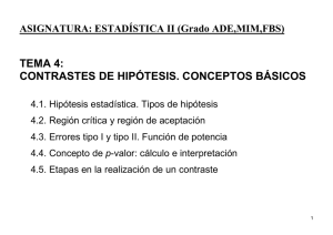 TEMA 4: CONTRASTES DE HIPÓTESIS. CONCEPTOS BÁSICOS