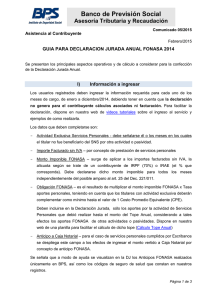 Guía para la Declaración Jurada Anual FONASA Feb. 2015