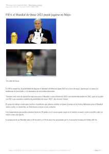 FIFA el Mundial de Qatar 2022 puede jugarse