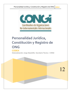 Personalidad Jurídica, Constitución y Registro de ONG