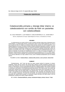 Coledocorrafia primaria y drenaje biliar interno versus