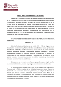 reglamento de honores - Diputación de Segovia