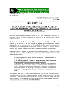 Boletin 50 DE LA SUJECION Y GRAVABILIDAD ANTE EL IVA