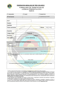 formulario licencia nueva 2016 - Federación Andaluza de Tiro con
