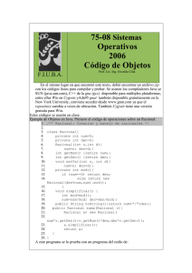 75-08 Sistemas Operativos 2006 Código de Objetos