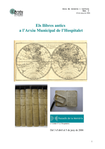 Els Llibres antics Arxiu Municipal LHospitalet -A