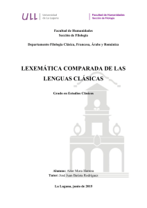 lexemática comparada de las lenguas clásicas