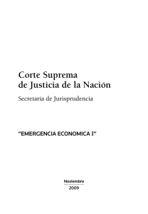 Emergencia Económica I - Corte Suprema de Justicia de la Nación
