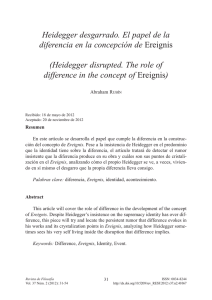 Heidegger desgarrado. El papel de la diferencia en la concepción