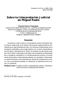 Sobre la Interpretación Judicial en Miguel Reale