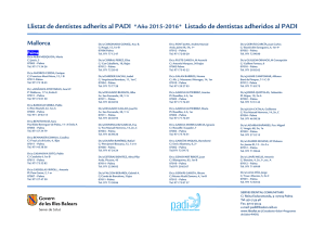Llistat de dentistes adherits al PADI - IB