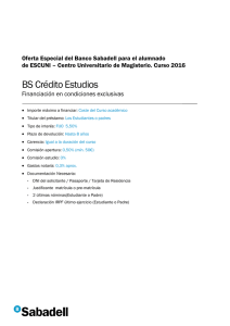 Oferta Especial del Banco Sabadell para el alumnado